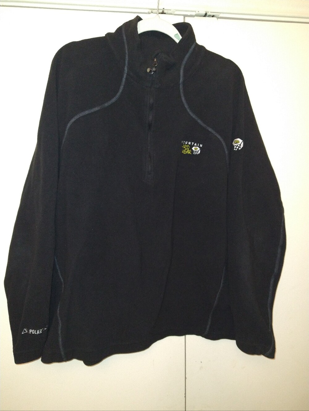 Mountain Hardwear Polartec Black 1/4 Zip Fleece Pullover Men's sz XXL.